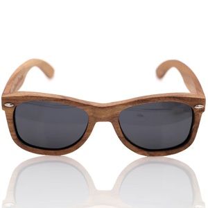 BOHO-Wood Look Lucite Plastic Modern Minimalist Tinted Sunglasses